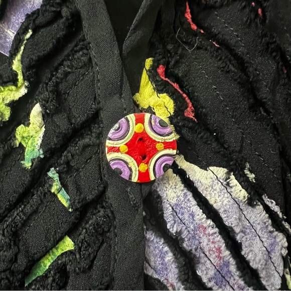Vintage Patchington L Razor Cut Floral Fairy Grunge Whimsigoth Jacket Blazer Top - Picture 3 of 10